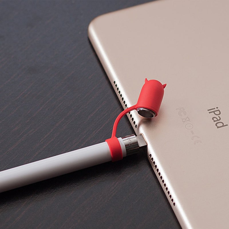 FRTMA [3-Pack] Replacement Compatible with Apple Pencil Cap/Apple Pencil Horn Cap Holder/Cable Adapter Tether Compatible with iPad Pro Pencil, Red - Image 3
